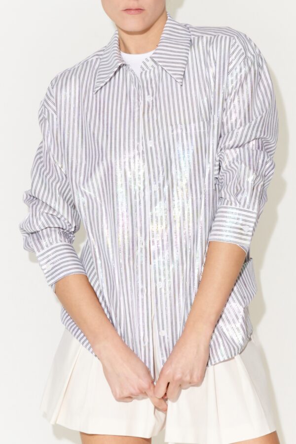 Camicia LUMINA in misto cotone effetto laminato