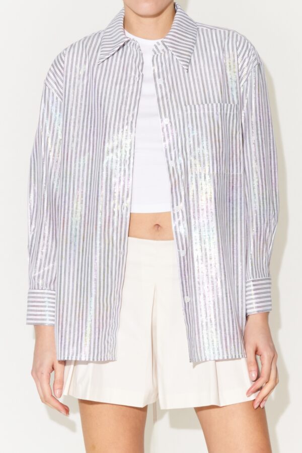 Camicia LUMINA in misto cotone effetto laminato - immagine 3